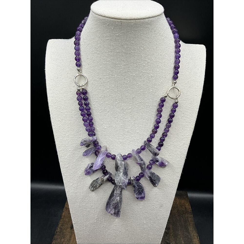 Barse Exclusive Amethyst Shard Necklace-Sterling Silver- NWT